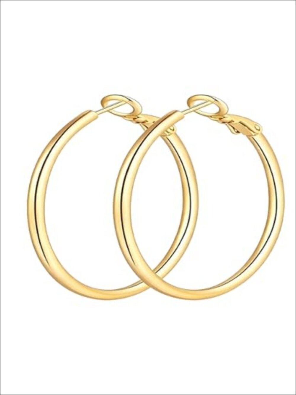 Gold Plated Thin Hoop Earrings Minimalist Daily Casual Formal